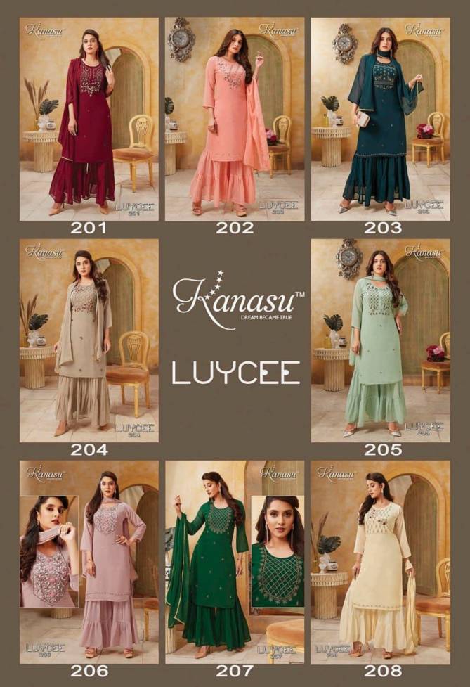 Kanasu Luycee Exclusive Fancy Festive Wear Heavy Georgette Ready Made Collection